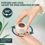 Portable Silent Mini Bladeless Electric Fan,Adjustable 3-speed Suspended Waist Fans,Phone Cooling Fan,Personal Fan,Rotating BodyFan Suitable for Outdoor Travel,fathersdaygift,rechargeable personal fan,handheld turbo fan,Perfect Gift