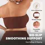 Convertible Strapless Bandeau Bra with Wireless Comfort, Anti-Slip Grip & Removable Straps Fit Outfits