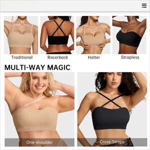 Stay Put Bandeau Bra, Strapless Bra Wireless Seamless Comfort Day