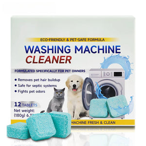 Washing Machine Cleaner Tablets 12 pack pet safe eco friendly cleaning tablets neutralizes pet related odors deep cleans grime keeps washing machine fresh easy to use