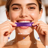 Purple Teeth Whitening Strips  With Free Cheek Retractor - 7/21 Whitening Sessions -Nano-Hydroxyapatite Safe for Enamel - Non Sensitive Teeth Whitening - Peroxide-Free